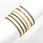 Simple Style round Copper 18K Gold Plated Zircon Bracelets in Bulk