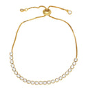Simple Style round Copper 18K Gold Plated Zircon Bracelets in Bulk
