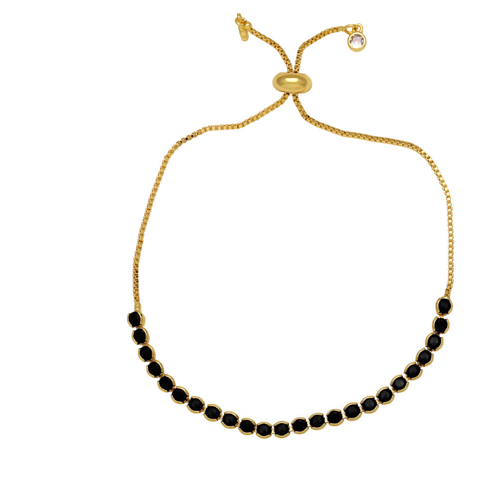 Simple Style round Copper 18K Gold Plated Zircon Bracelets in Bulk