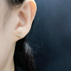 S925 Silver Crownshaped Earrings Set with Zirconia for Women 