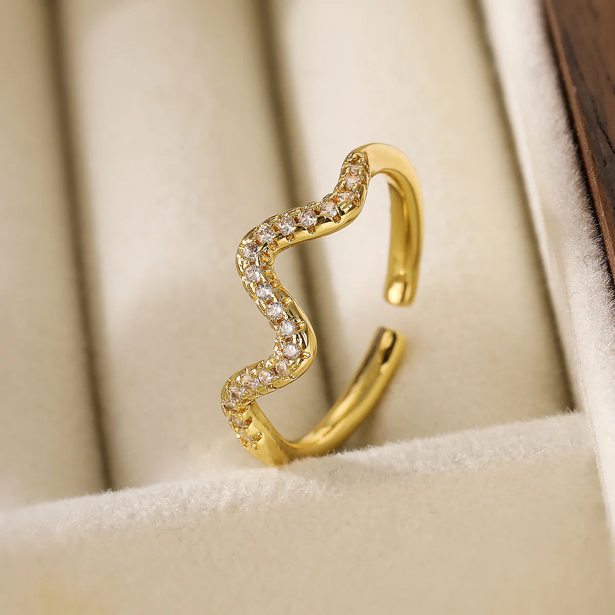 Simple Style Leaves Open Rings