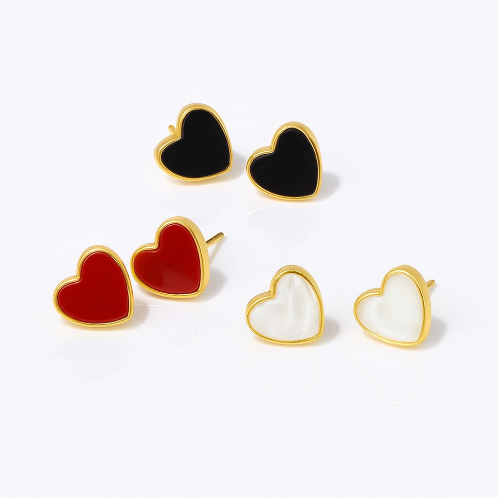 Love Heart Stud Earrings