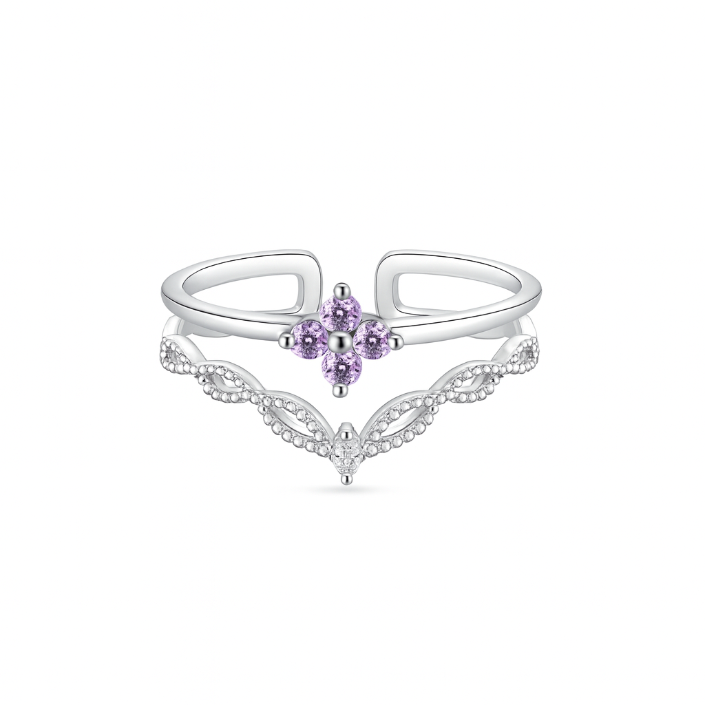 Lavender Blossom Tiara Ring
