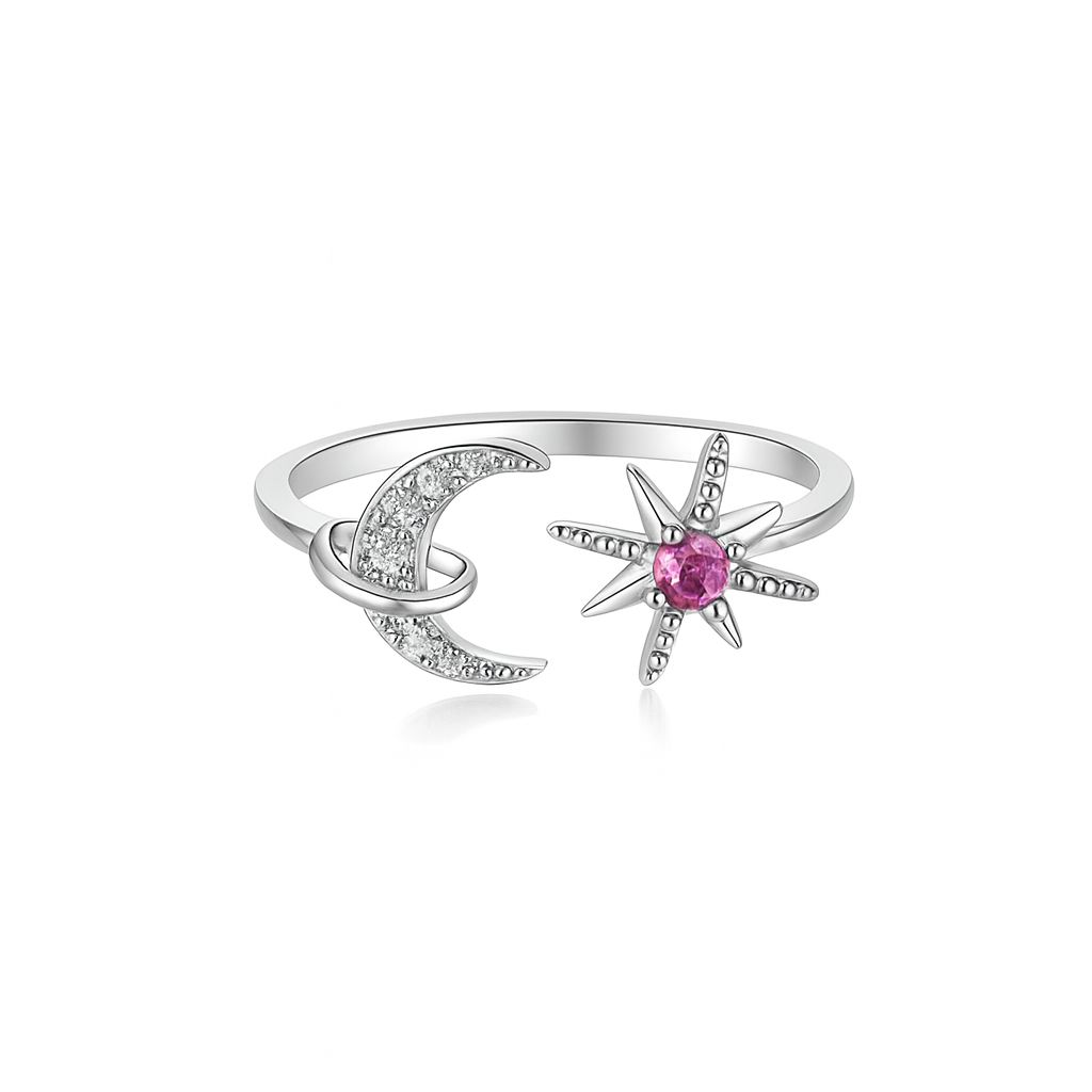Galaxy Glow Moon & Star Ring