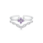 Violet Blossom Double-Layer Ring