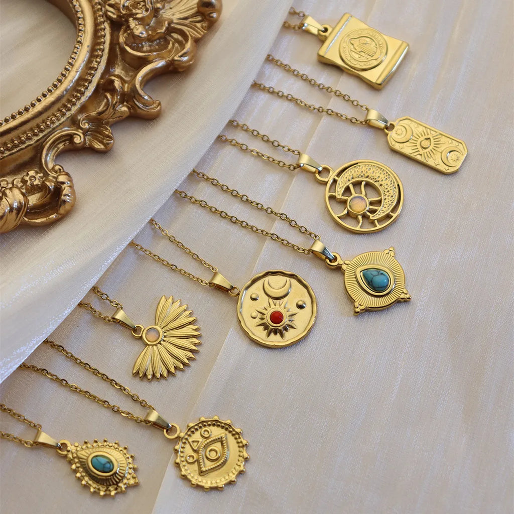 304 Stainless Steel 18K Gold Plated Water Droplets Necklace