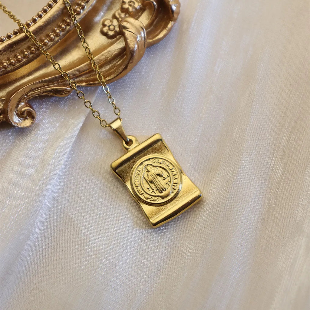 304 Stainless Steel 18K Gold Plated Water Droplets Necklace