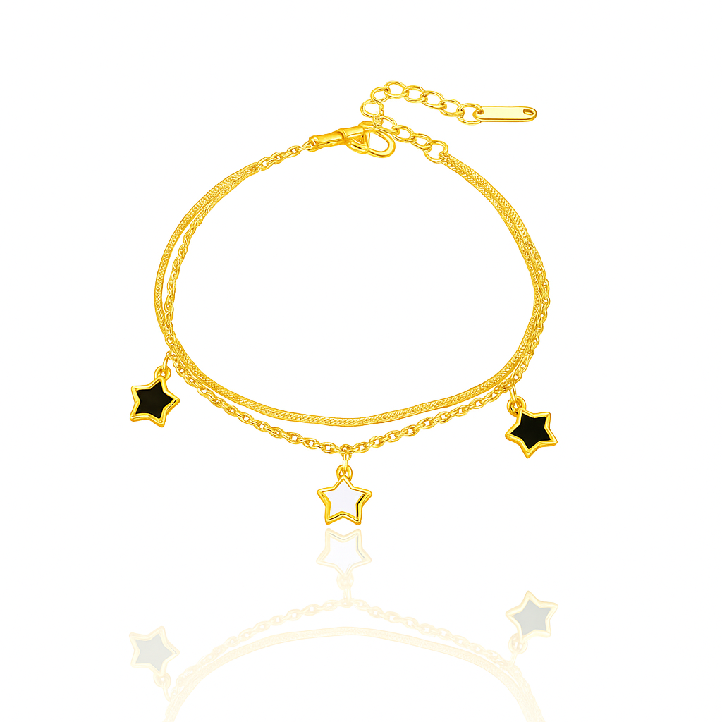 Star Enamel Titanium Steel Bracelet and Necklace
