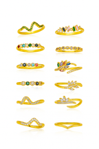 Simple Style Leaves Open Rings