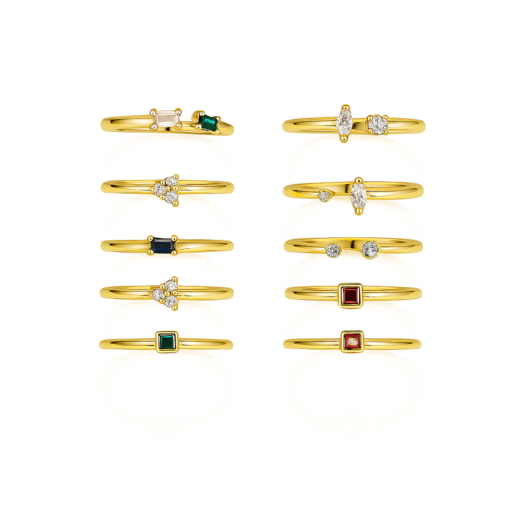 Simple Style Commute Square Open Rings