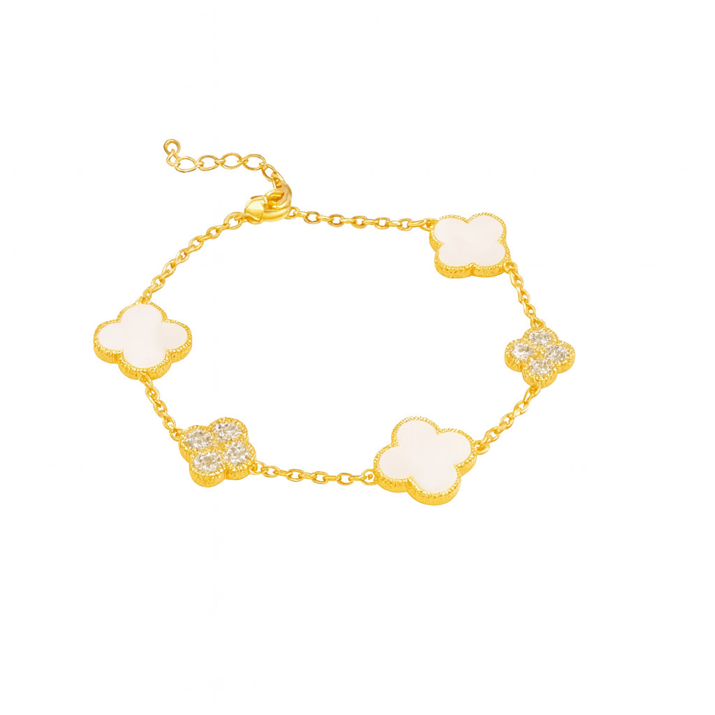 Four-Leaf Diamond Clover Bracelet
