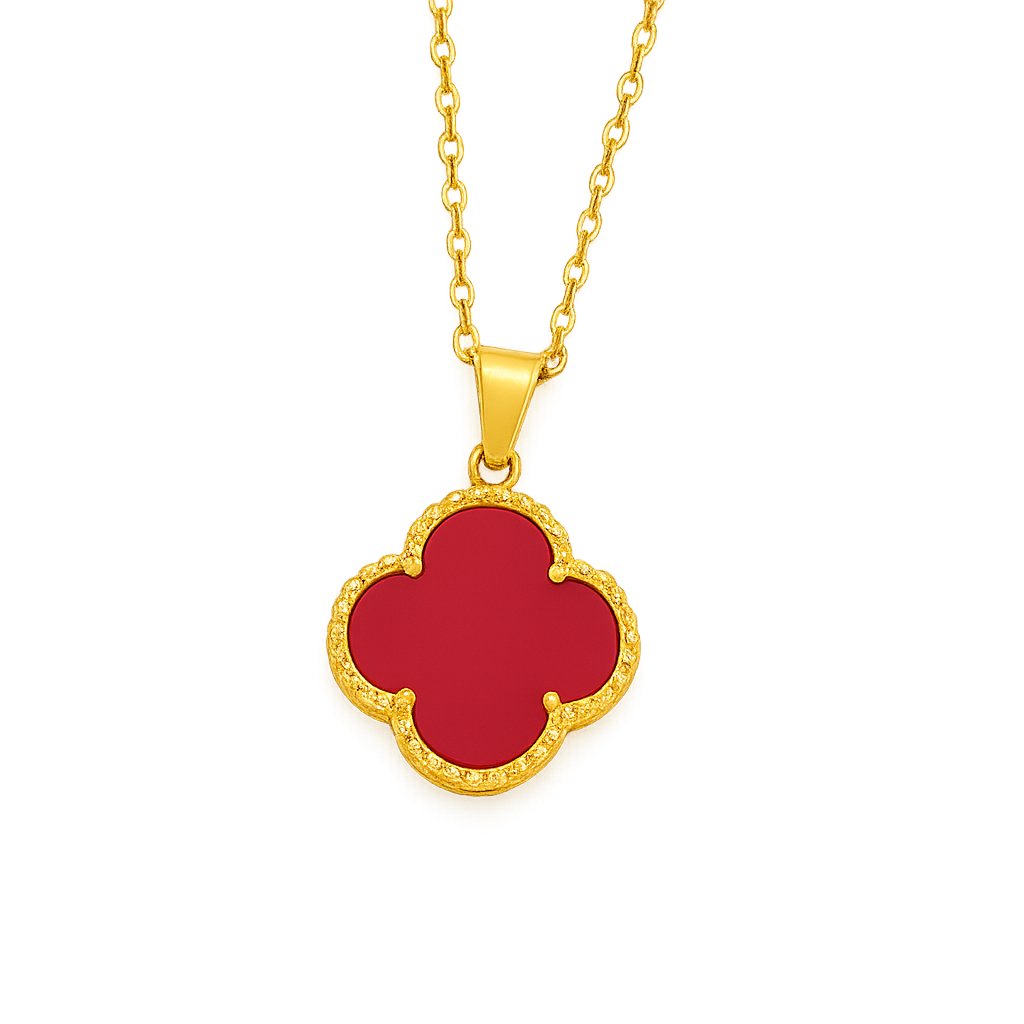 Luxe Scarlet Clover Necklace