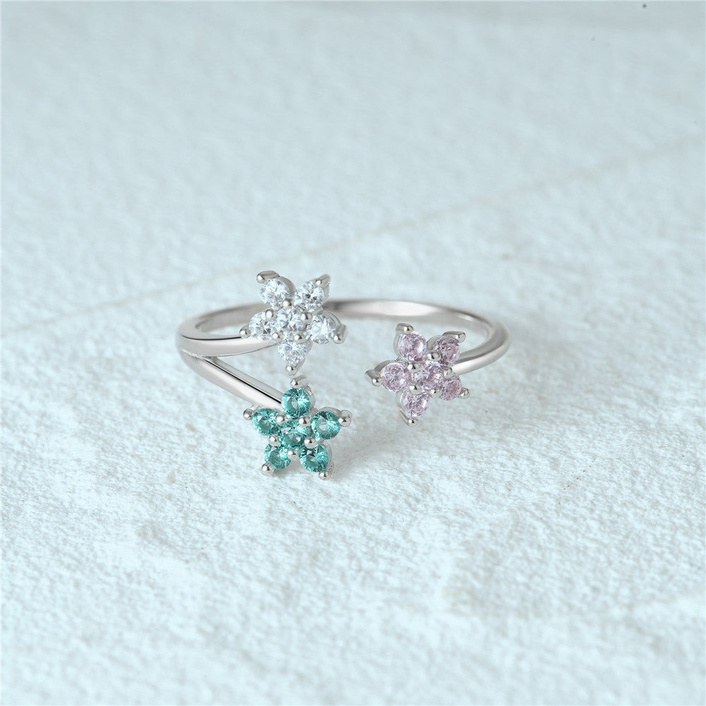 Pastel Sparkle Flower Ring