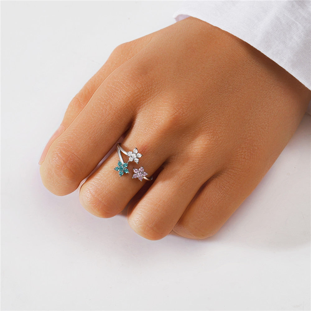 Pastel Sparkle Flower Ring