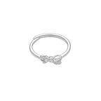 Sterling Silver Bow Knot Zircon Open Ring