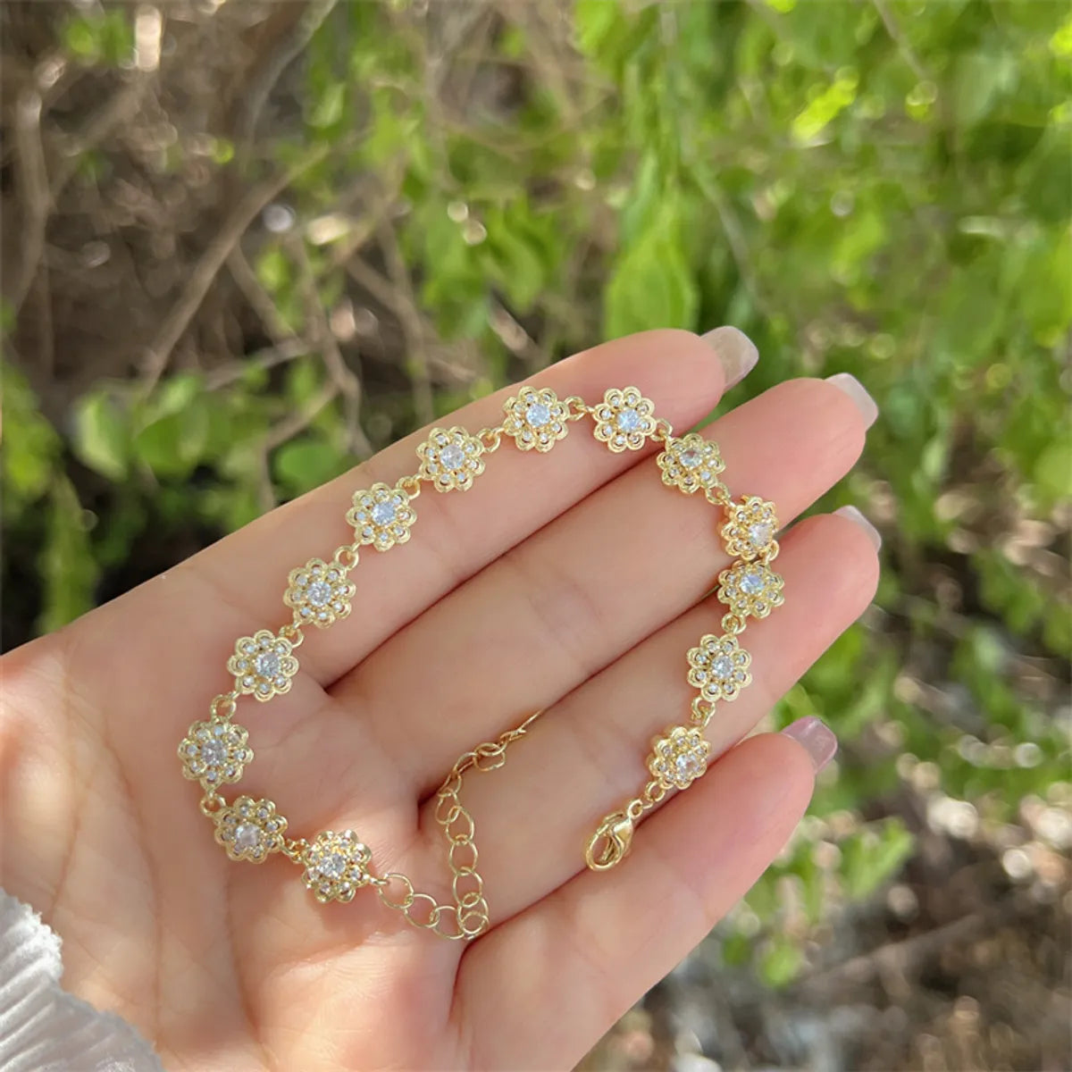 18K Gold Plated Plating Heart Shape Zircon Bracelets