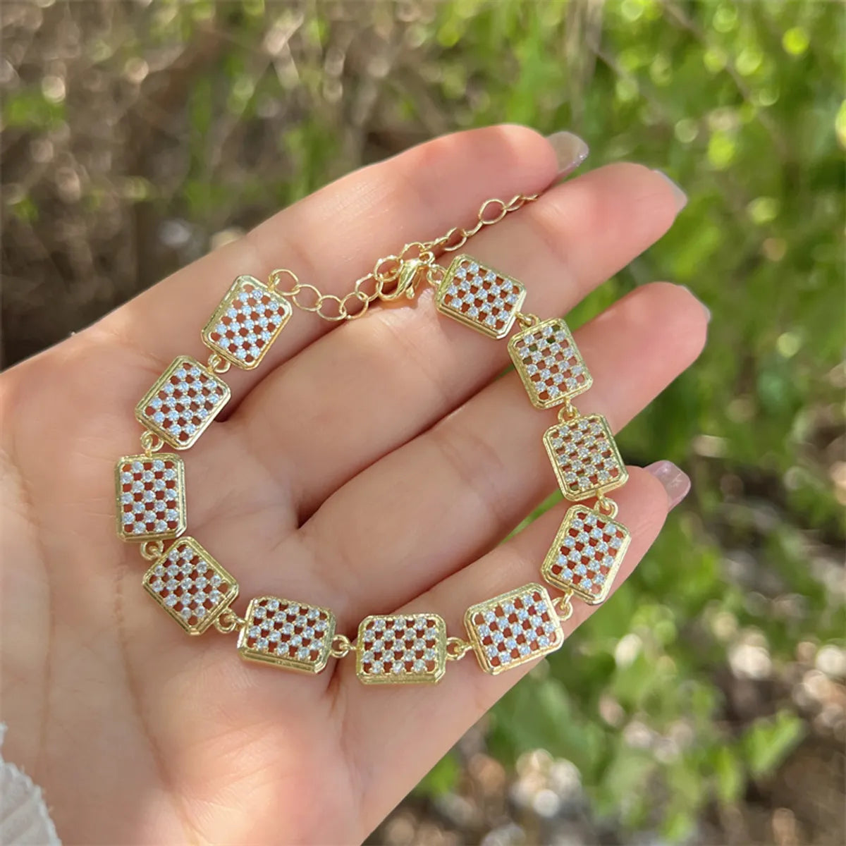 18K Gold Plated Plating Heart Shape Zircon Bracelets