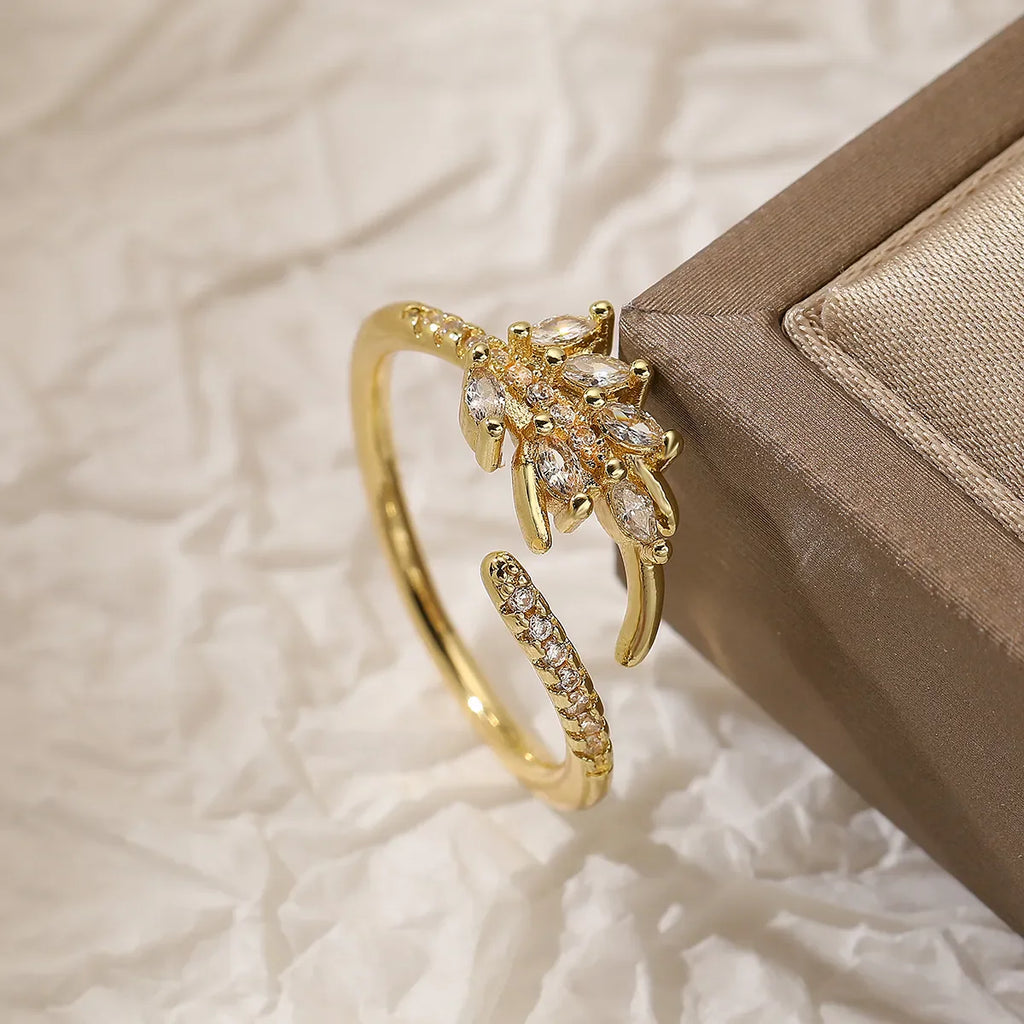 Simple Style Leaves Open Rings