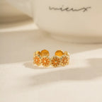 Vacation Flower Stainless Steel Enamel Rings