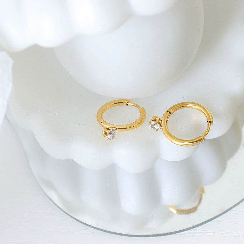 Crystal Charm Hoop Earrings