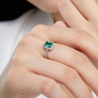 Modern Style Square Sterling Silver Plating Inlay Zircon Open Ring