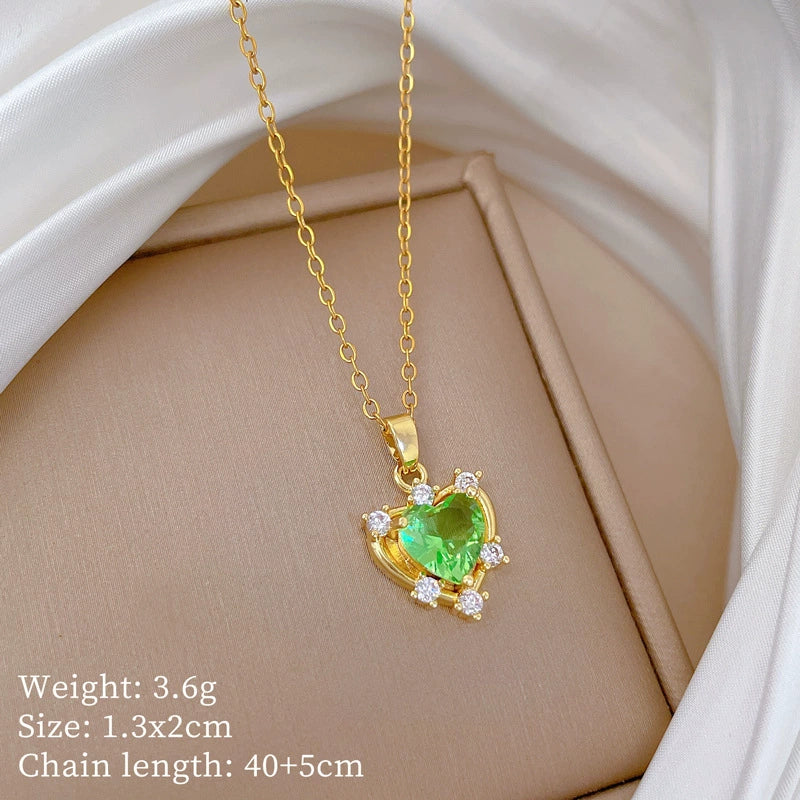 Sweet Emerald Charm Necklace