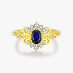 Sterling Silver 14K Gold Plated Elegant Retro French Style Plating Inlay Crown Zircon Rings