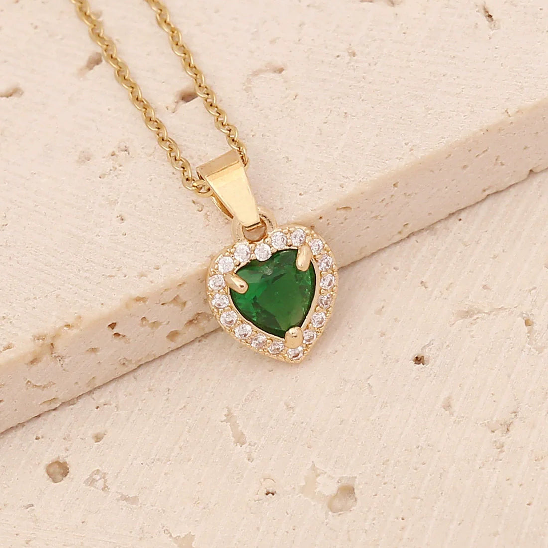 Ruby Heart Halo Pendant Necklace