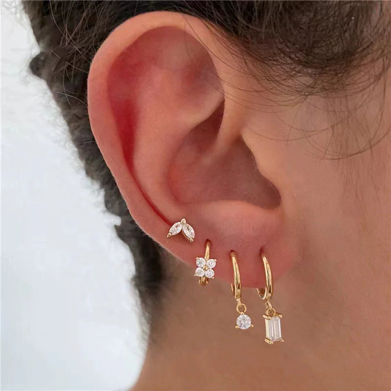 Wholesale Earrings Copper Zircon Geometric Style for Women