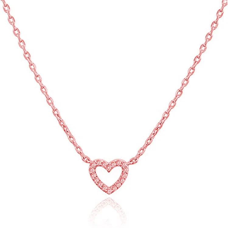 Wholesale Heart Pendant Necklace Copper Snake Bone Chain Girl'S Love Design Fashion Temperament